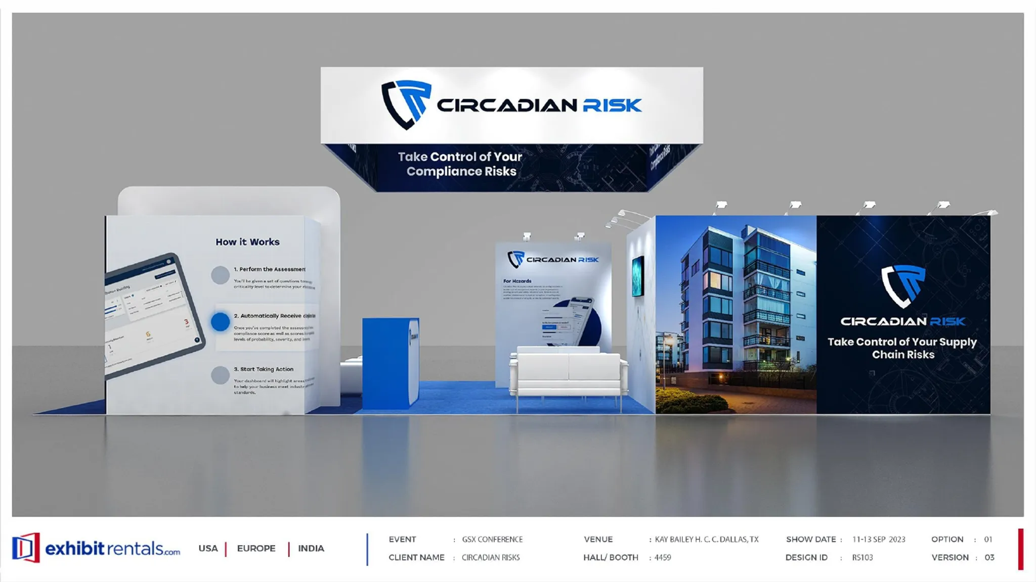 20x40 Île booth design by Exhibit-Rentals